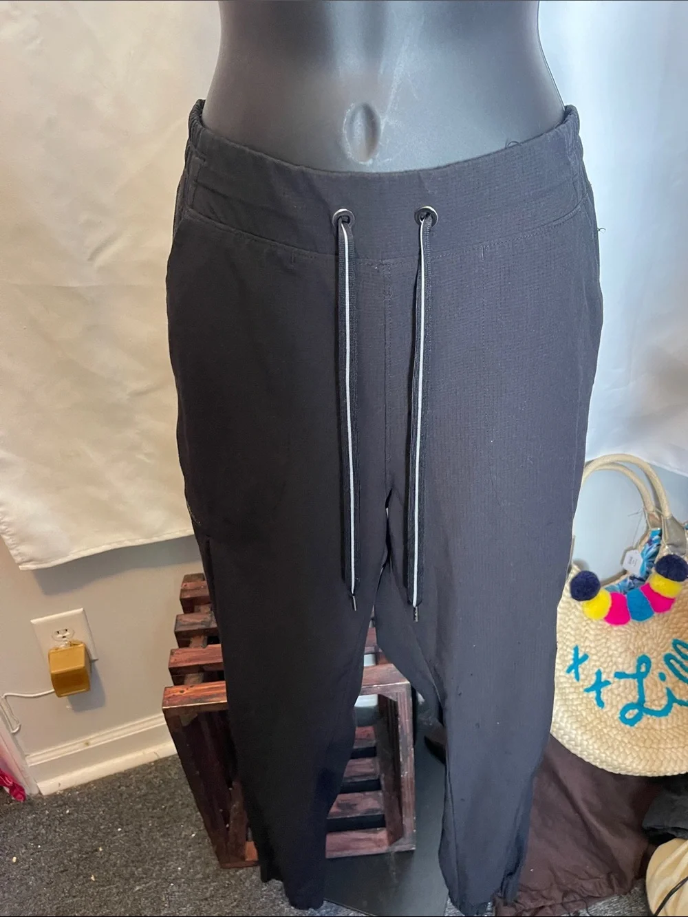 healing hands Black Drawstring scrub Pants